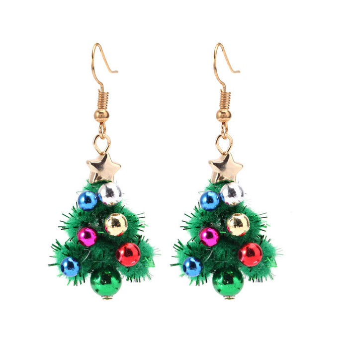 Wholesale Earrings Christmas Creative Diy Felt Christmas Tree MOQ≥5 JDC-ES-BinL001