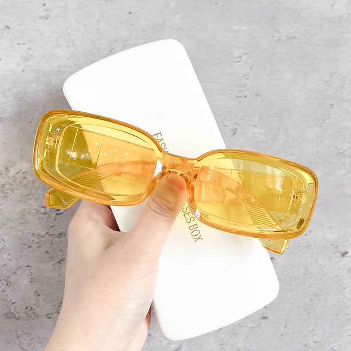 Wholesale Jelly Color Square Sunglasses Small Frame Vertical Stripes JDC-SG-GuangD018
