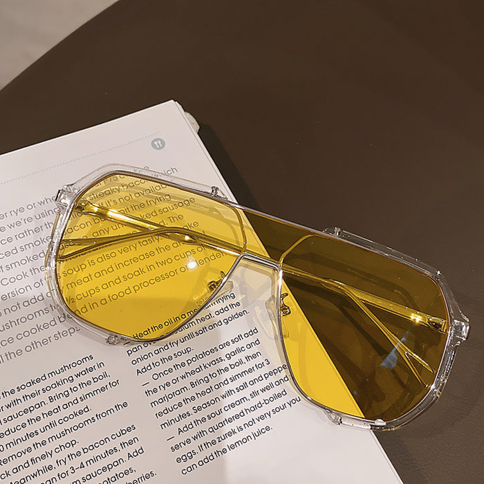 Gafas de sol informales de verano al por mayor lentes de una pieza de marco grande Protección ultravioleta JDC-SG-Mim005