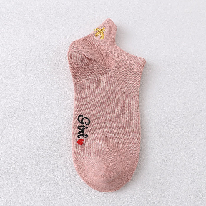 Algodón al por mayor de algodón dulce y lindos calcetines de boca poco profundo JDC-SK-MZX007