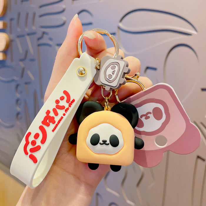 Wholesale Keychains pvc panda toast cute MOQ≥2 JDC-KC-YDao044