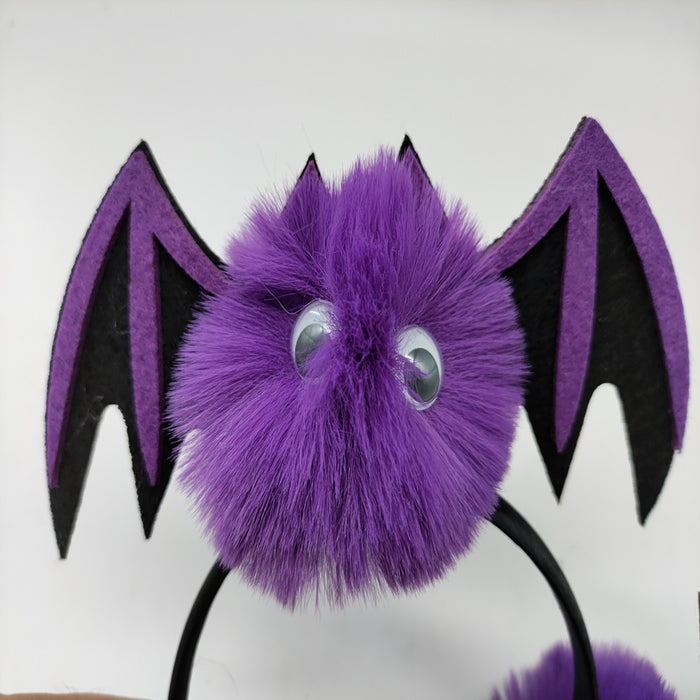 Decoración de telas de diadema al por mayor Decoración temática Halloween Little Devil Bat Head JDC-HD-BOHE003