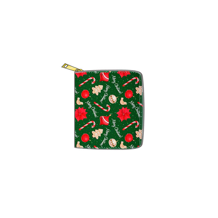 Wholesale Wallet PU Christmas Fawn Santa Claus Short Zipper MOQ≥3 JDC-WT-Dengxin016