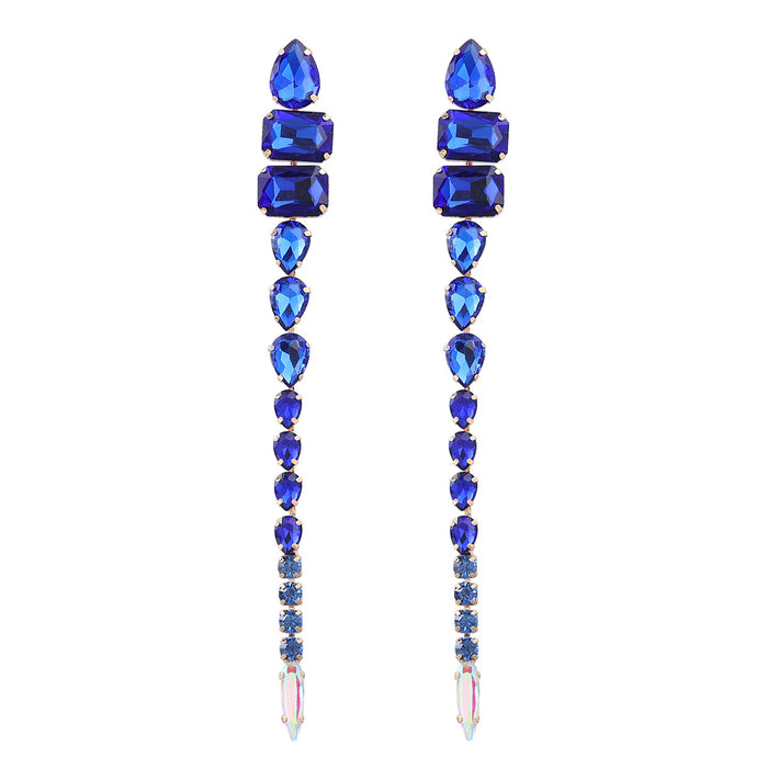 Wholesale Claw Chain Alloy Diamond Long Earrings Alloy Rhinestone Glass Drill JDC-ES-JL1084