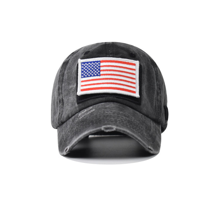 Wholesale 4th of July American Flag Washed Baseball Cap Independence Day MOQ≥2 JDC-FH-EXu003