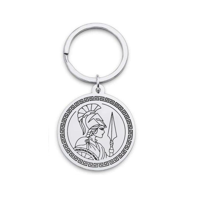 Wholesale Keychains For Backpacks Stainless Steel Ancient Greek Goddess Athena Keychain MOQ≥2 JDC-KC-ZongB003