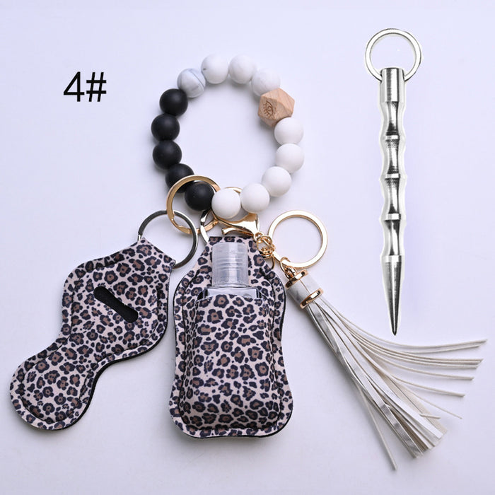 Wholesale Keychains Silicone Beads Wood Beads Lipstick Bag Set MOQ≥3 JDC-KC-LFeng005