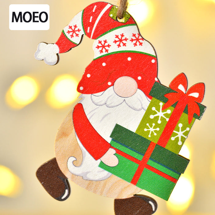Wholesale Christmas Decorative Painted Wooden Small Pendant MOQ≥2 JDC-DCN-MeiS003