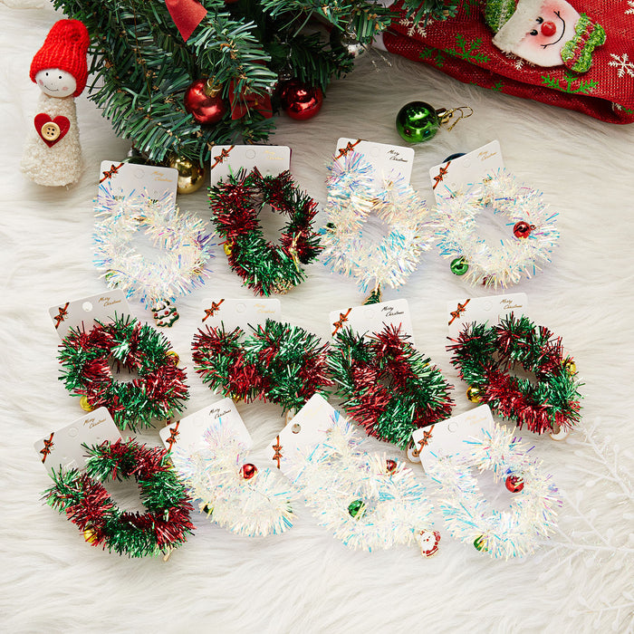 Wholesale Bracelet Plastic Alloy Christmas Red and Green Contrasting Shredded Paper JDC-BT-Gm001