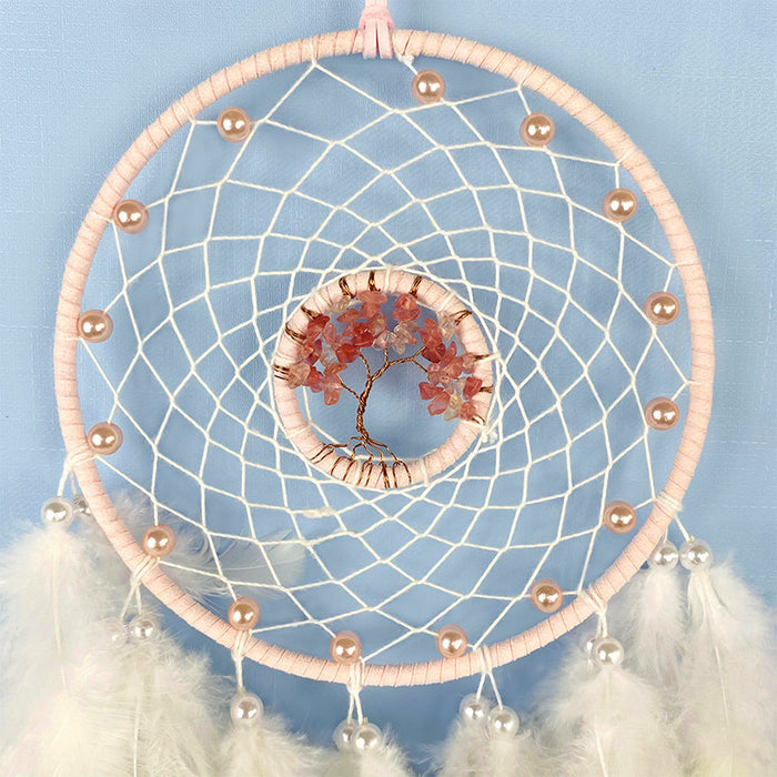 Wholesale Dream Catcher Feather Crystal Stone Life Tree Woven Wind Chime MOQ≥2 JDC-DC-MYing020