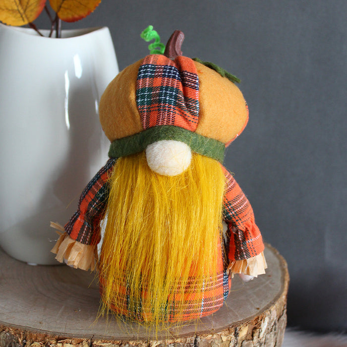Wholesale Decorative Cloth Thanksgiving Pumpkin Hat Faceless Doll Ornament JDC-OS-GangL029