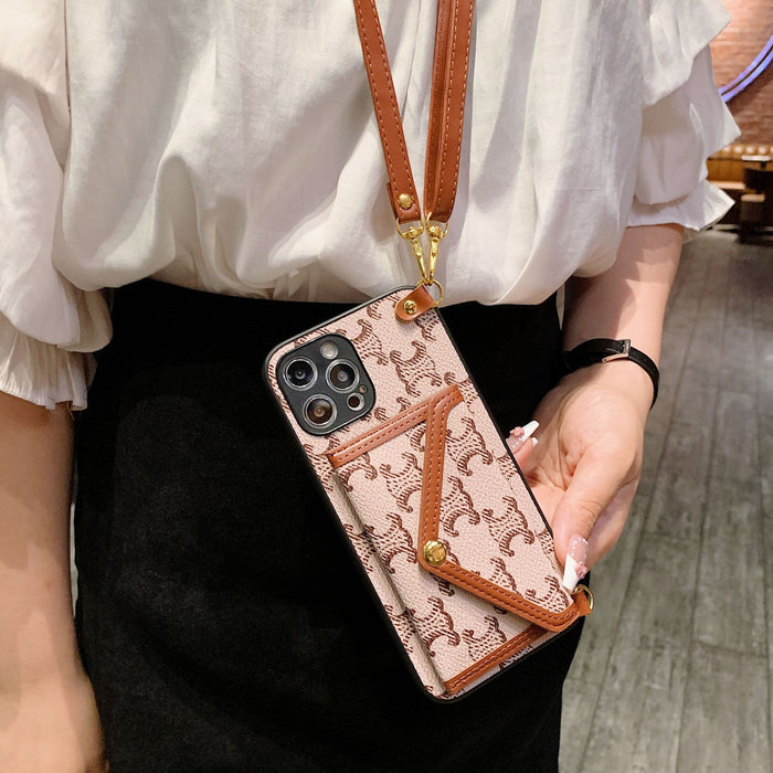 Wholesale Leather Oblique Cross Apple Phone Case Wallet Card Presbyopia (F) JDC-PC-Tengc003