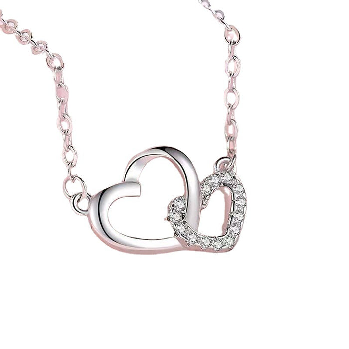 Wholesale Necklaces Copper Heart Interlocking Double Ring Mobius JDC-NE-JiaDX003