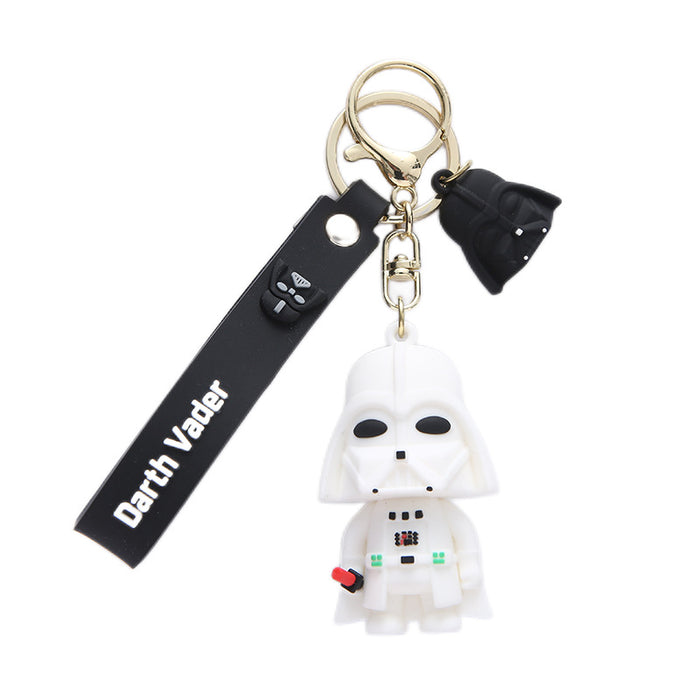 Wholesale Keychain Silicone Black and White Samurai Keychain MOQ≥2 JDC-KC-ARui001