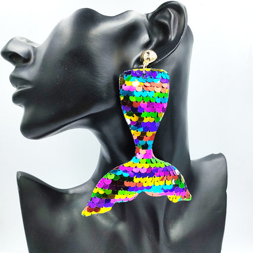 Jewelry WholesaleWholesale Reflective Sequin Mermaid Tail Earrings JDC-ES-DY020 Earrings 帝雁 %variant_option1% %variant_option2% %variant_option3%  Factory Price JoyasDeChina Joyas De China