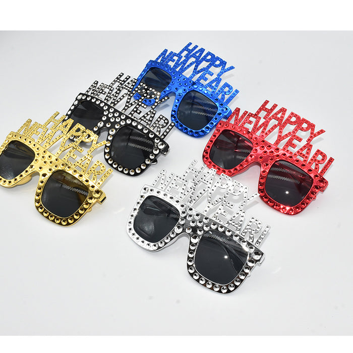 Wholesale Sunglasses PC HAPPY NEW YEAR Funny Glasses New Year's Eve Party JDC-SG-SFY007