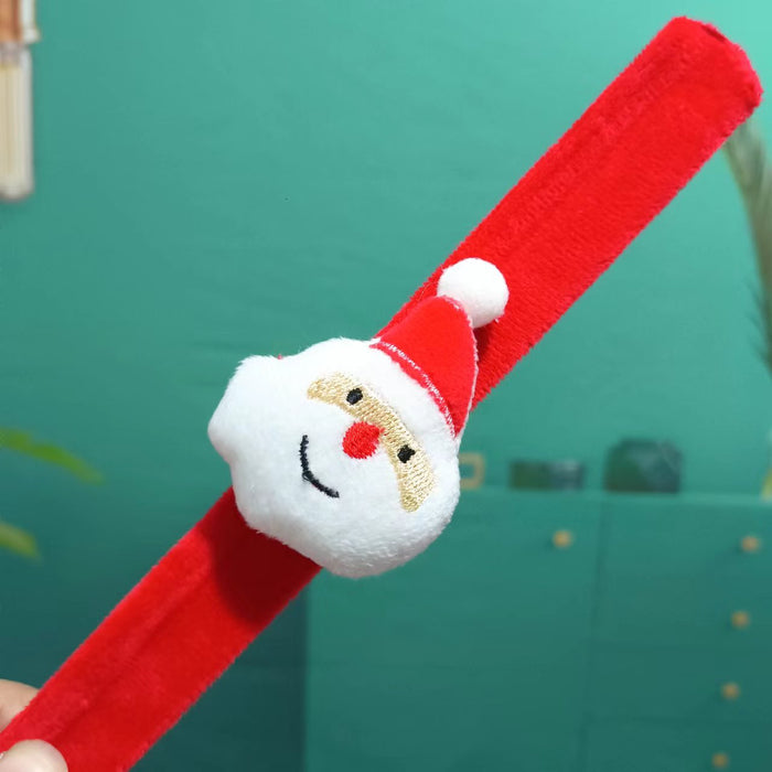 Wholesale Bracelet Slap Band Cloth Fleece Christmas Cartoon Plush Accessories MOQ≥5 JDC-BT-HongY011