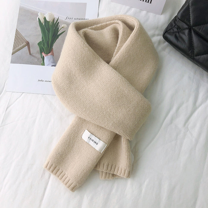 Wholesale Scarf Acrylic Cotton Knit Warm Solid Color Thickening JDC-SF-Yichu004