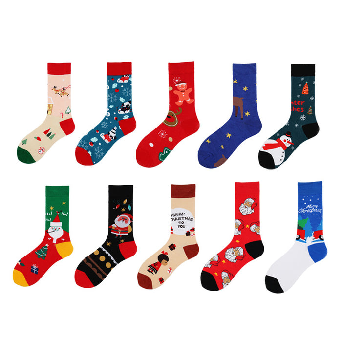 Wholesale Sock Cotton Christmas Socks Breathable Sweat-absorbent Cartoon Cute MOQ≥3 JDC-SK-YWCX001