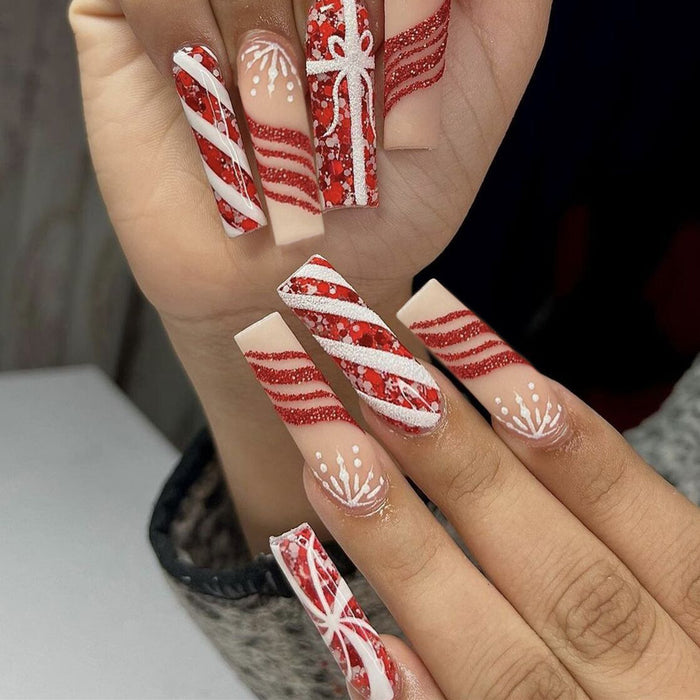 Wholesale Christmas Fake Nail Pieces Wearing Nail Patches JDC-NS-NNN001