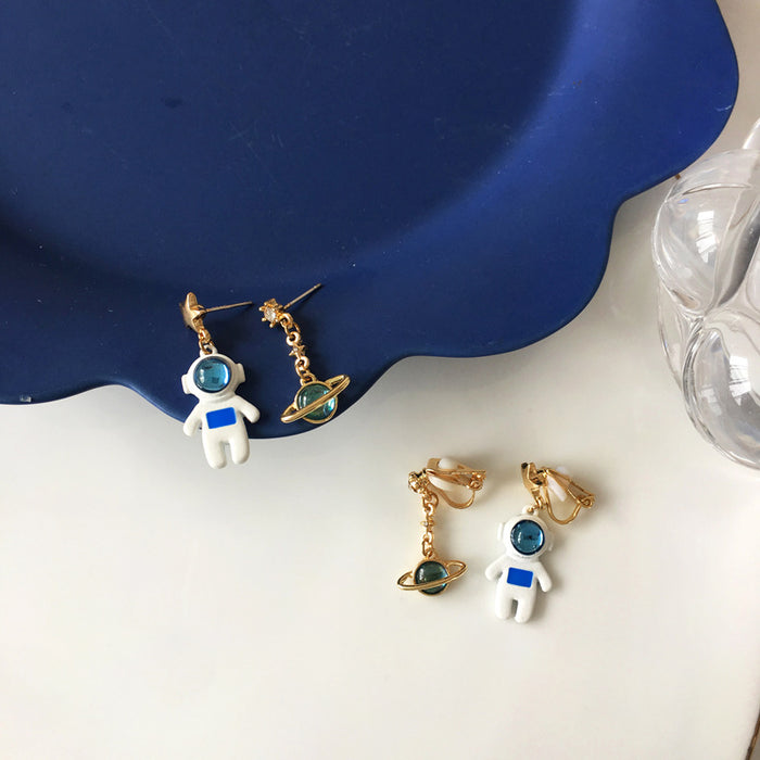 Wholesale Earring Alloy Cute Astronaut Stud Earrings JDC-ES-BLD020