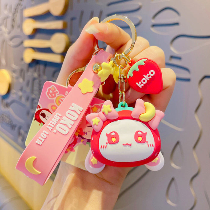 Wholesale Keychains PVC Cartoon Star Moon Rabbit Cute MOQ≥2 JDC-KC-YDao046