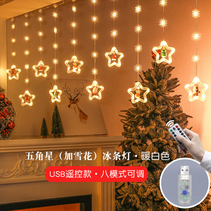 Wholesale Decorative Plastic LED Christmas Light String Ring Curtain Decoration JDC-DCN-XiYing001