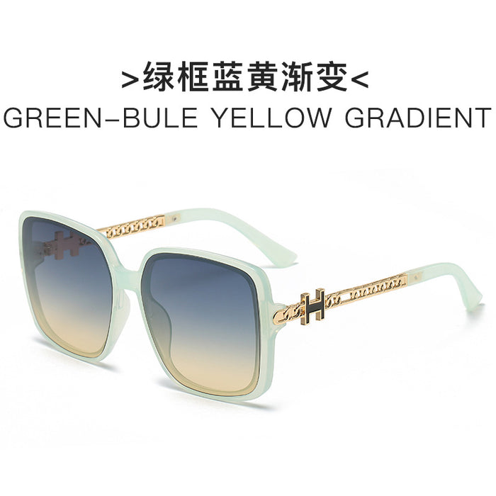 Wholesale Sunglasses Resin Large Frame Rivet Chain Legs (F) MOQ≥2 JDC-SG-TaiG005
