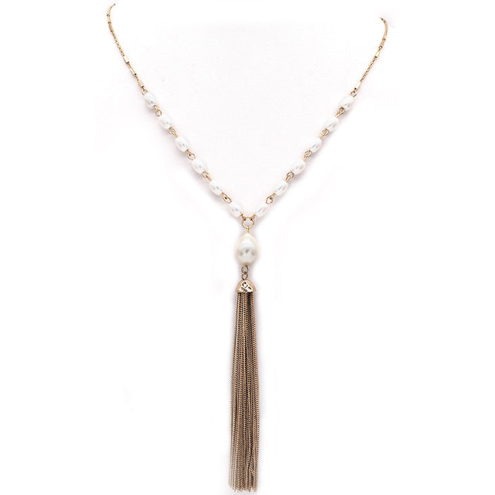 Wholesale Necklace Alloy Long Tassel Y Shape MOQ≥2 JDC-NE-Kenjie008