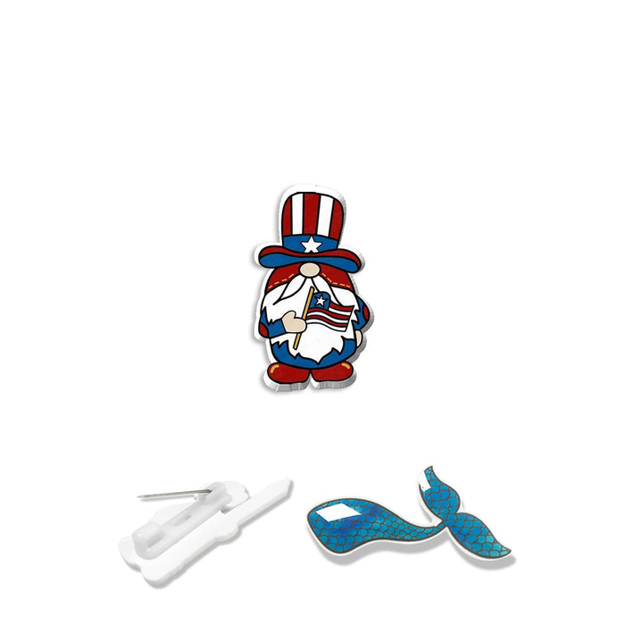 En gros 4 juillet Acrylic USA Flag Independence Day Brooch MOQ≥2 JDC-BC-XIANGL001