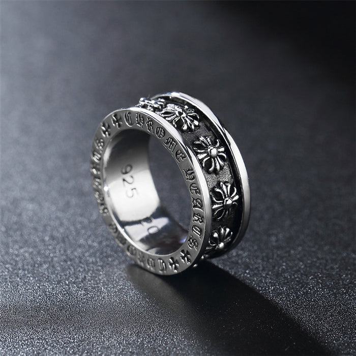 Wholesale Vintage Cross Titanium Steel Stainless Steel Men's Ring (F) JDC-RS-ZeX003