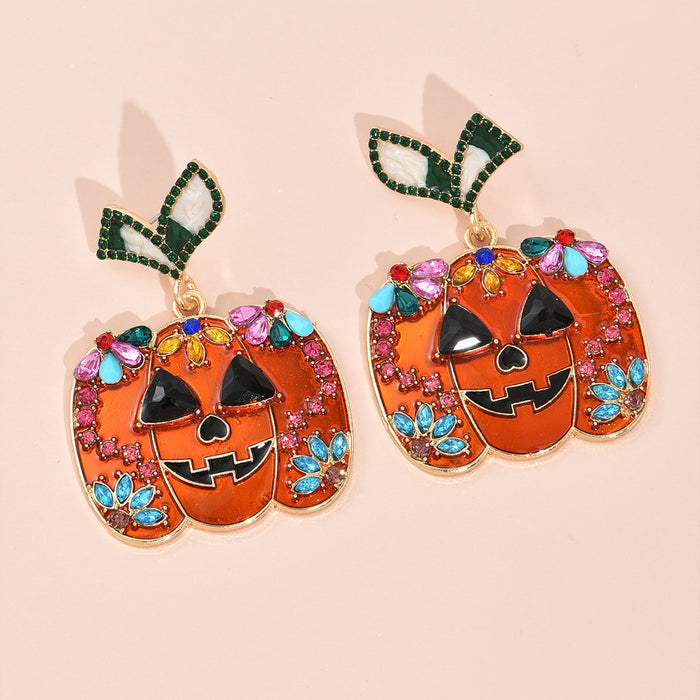 Pendientes al por mayor aleación Halloween Ghost Pumpkin Witch Skull JDC-ES-YYB002