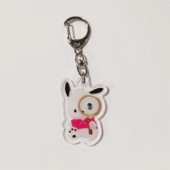 Wholesale cartoon keychain acrylic earphone pendant MOQ≥3 JDC-KC-GLun002
