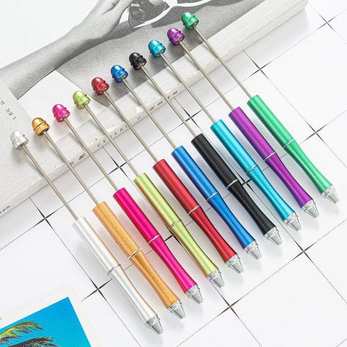Wholesale metal beaded pen creative beaded ballpoint pen diy ballpoint pen MOQ≥2 JDC-BP-Huah044