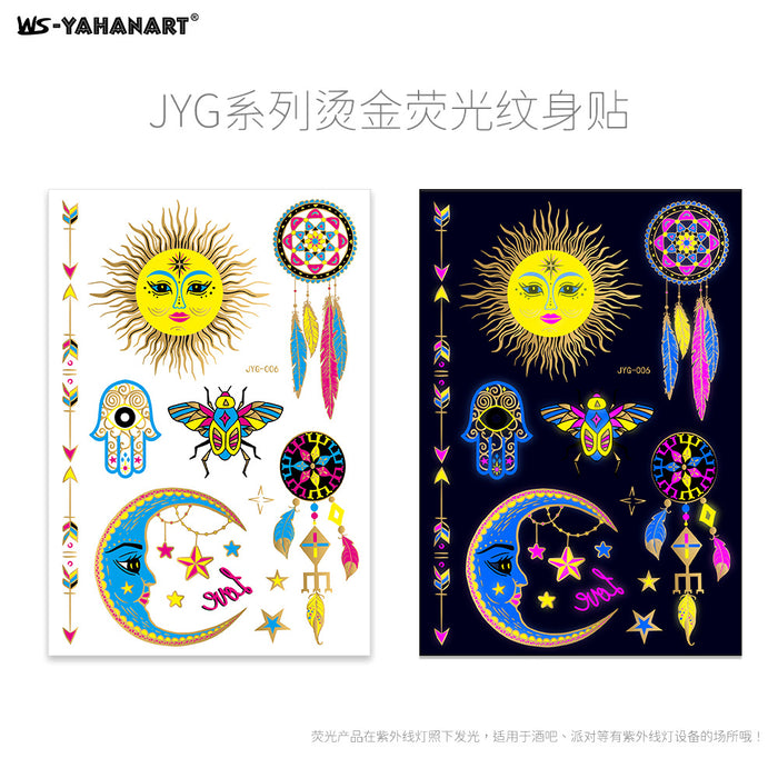 Wholesale Sticker Two Tone Luminous Tattoo Sticker MOQ≥8 JDC-ST-YaH002