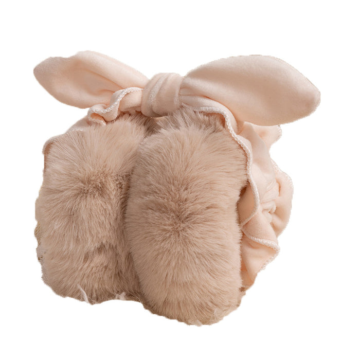Wholesale Earmuff Rex Rabbit Hair Windproof Warm Foldable Bow MOQ≥2 JDC-EF-JiaH003