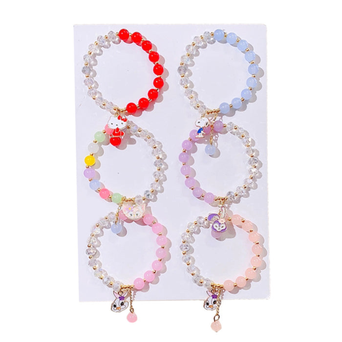 Wholesale Children's Glass Beaded Bracelet Princess Cartoon Crystal Flower Bracelet JDC-BT-RXi001