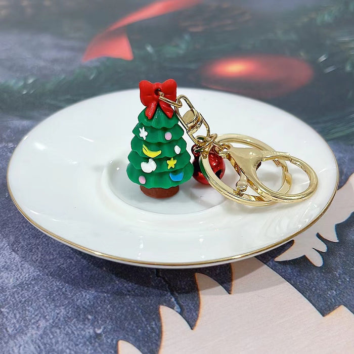 Wholesale Keychain Soft Rubber Christmas Tree Santa Snowman Pendant MOQ≥2 JDC-KC-YingYi003