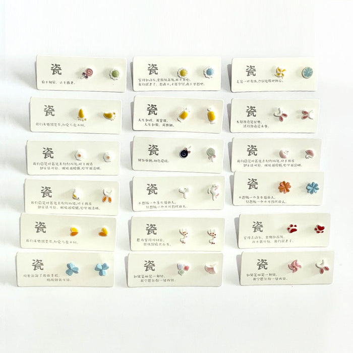 Wholesale Earrings Flocking Simple Small Stud Earrings A Pack of 50 Pairs JDC-ES-MXuan001
