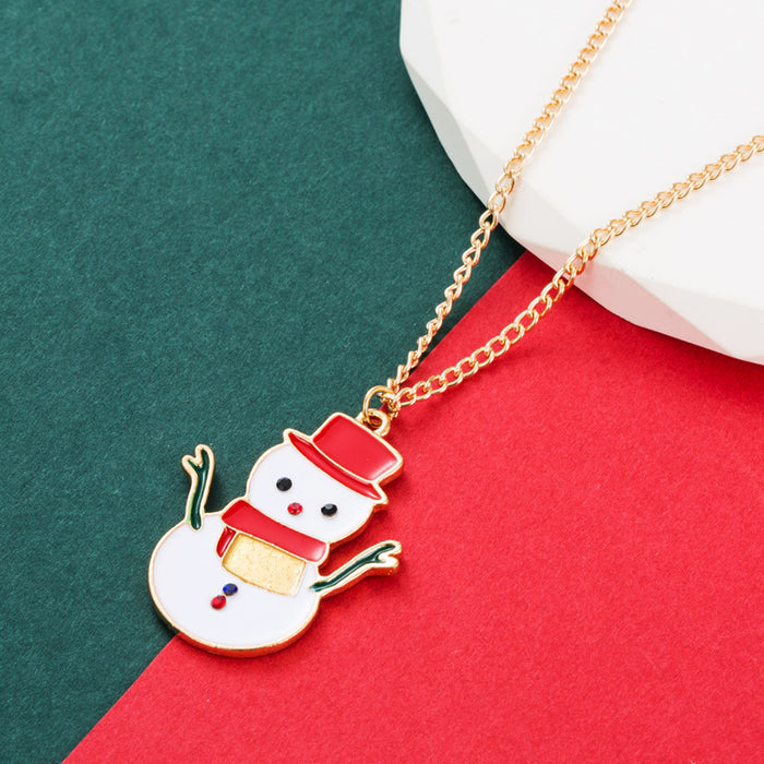 Wholesale Necklaces Alloy Christmas Snowman Bells Elk JDC-NE-Hemin005