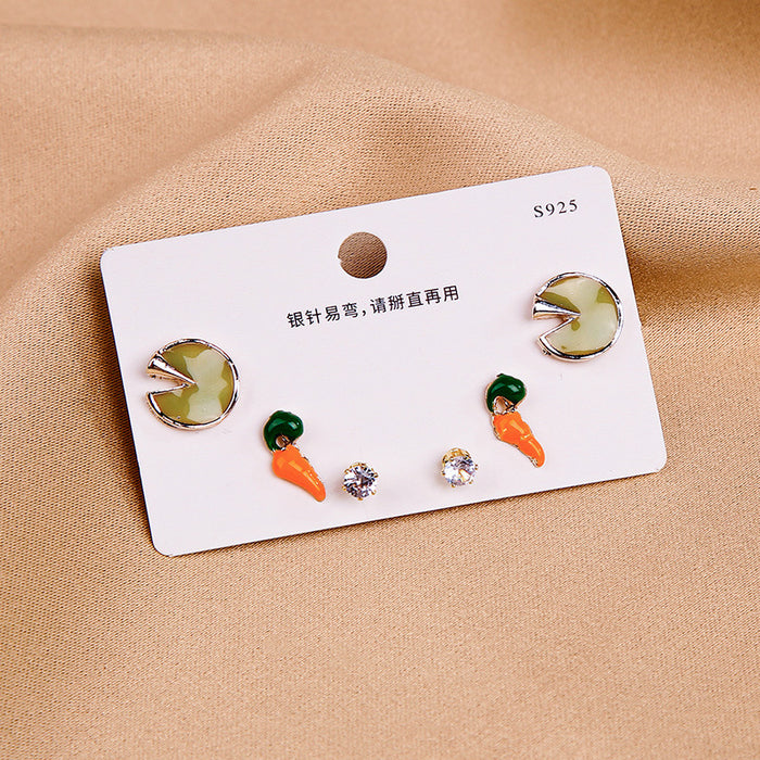 Jewelry WholesaleWholesale carrot butterfly combined with gold stud earrings MOQ≥2 JDC-ES-XiaY004 Earrings 夏樱 %variant_option1% %variant_option2% %variant_option3%  Factory Price JoyasDeChina Joyas De China