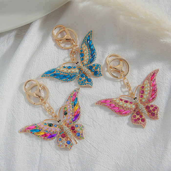 Wholesale Insect Bag Ornament Diamond Hollow Butterfly Keychain MOQ≥2 JDC-KC-ChaoK020
