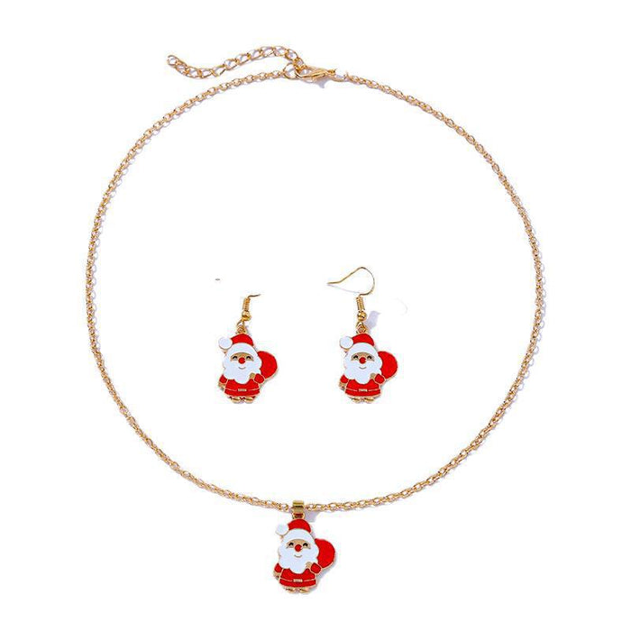 Wholesale Necklaces Alloy Christmas Collection Necklace Earrings Set MOQ≥2set JDC-NE-KaiWei002