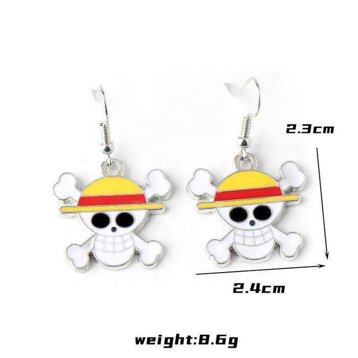Wholesale Earring Alloy Cute Cartoon Pirate Skull (M) JDC-ES-Dsheng011