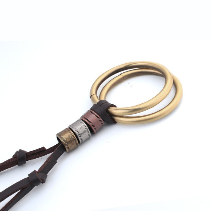 Wholesale Necklaces Alloy Triple Ring Pendant MOQ≥2 JDC-NE-JuF002