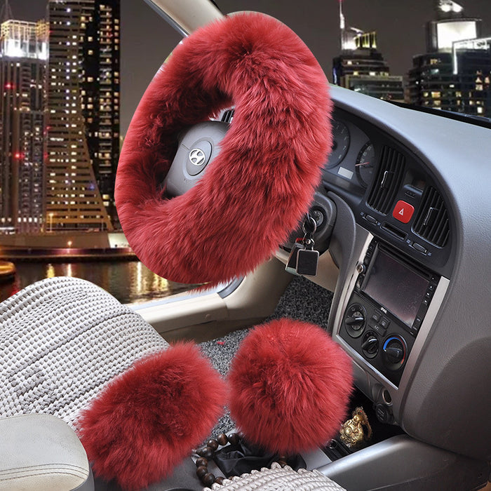 Wholesale Car Accessories Wool Warm Car Steering Wheel Cover Gloves 3 Piece Set MOQ≥2 JDC-CA-AoY001