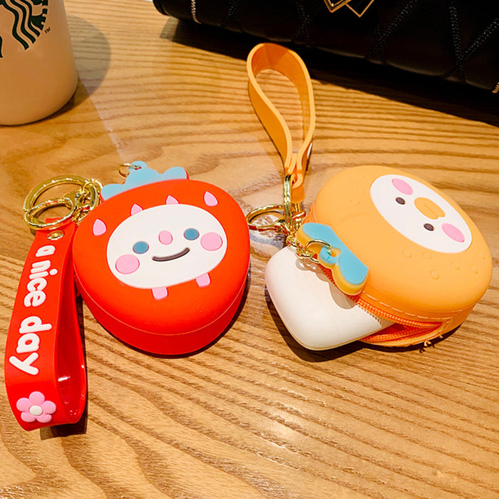 Wholesale Keychains For Backpacks silicone fruit series coin purse pendant JDC-KC-ManM027