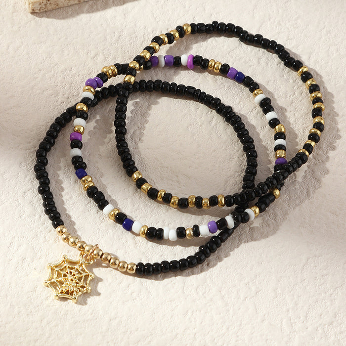 Wholesale Bracelet Rice beads alloy pumpkin Bat Halloween bracelet bracelet set MOQ≥2 JDC-BT-NaiZ001