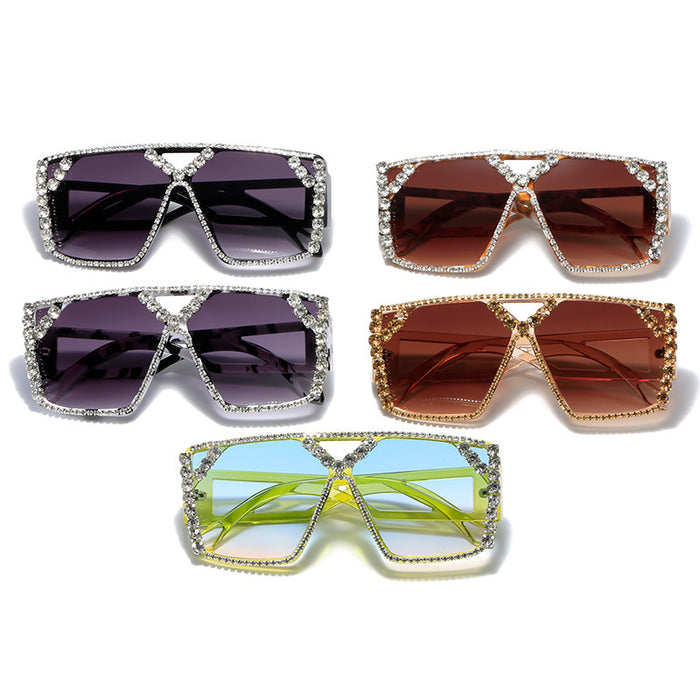 Wholesale Big Face Full Frame Beaded Glasses Comfortable Cycling Sunglasses JDC-SG-HongW008