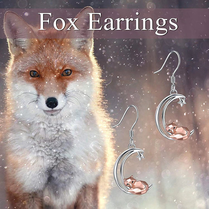 Wholesale Fox Star Moon Metal Earrings MOQ≥50 JDC-ES-Fusu011